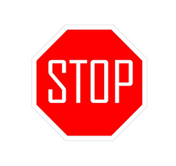 stop sign isolated on white background