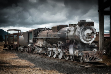 Naklejka premium Old Steam Locomotive
