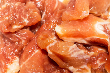 pork oyster sauce raw closeup