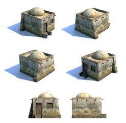 3d-renders of old asian houses