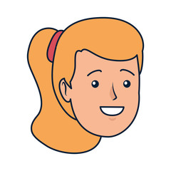 beautiful and young woman head character