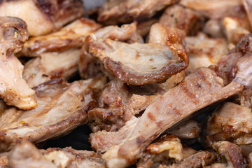  Rack of lamb barbecue. Food background. Grilled food.