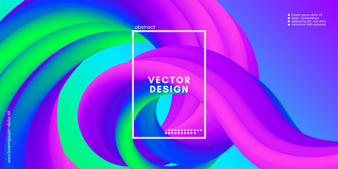 Modern 3d Background. Colorful Wave Abstract Liquid Shape.