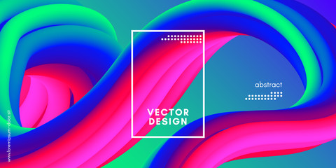 Modern 3d Background. Colorful Wave Abstract Liquid Shape.