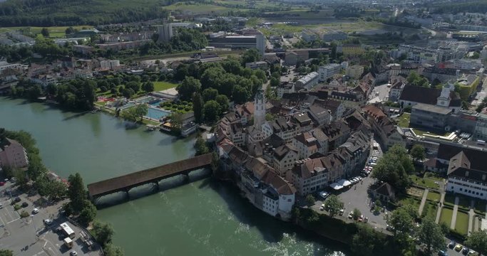 Olten descending approach - Aerial 4K