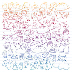 Obraz premium Children clothes. Background for babies, kids patterns.