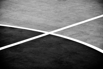 closeup basketball court - monochrome