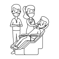 couple dentists with patient in procedure