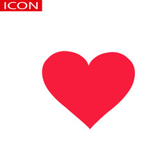 Heart, Symbol of Love and Valentine s Day. Flat Red Icon Isolated on White Background. Vector illustration.