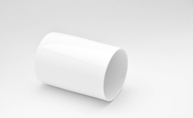 white ceramic cup of coffee with shadow