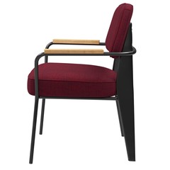 3d rendering of Red modern chair for cafe, side view