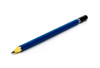 ฺBlue pencil isolated on white background