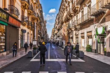 Foto auf Leinwand Altstadt von Palermo mit ihren engen Gassen © reichhartfoto