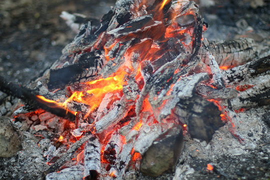 fire in the fireplace