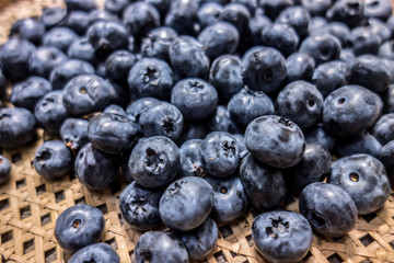 Bog whortleberry in a wicker plate