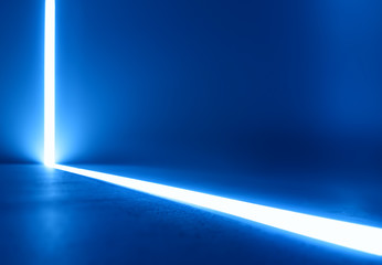 Diagonal blue neon line object background