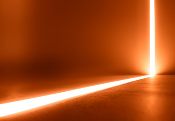 Diagonal orange neon line object background