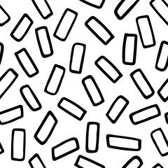 Hand drawn rectangle shapes, tilted in different directions, seamless vector pattern. Great for bold zine look, can also be for business concepts such as communication, your perfect fit in a company.