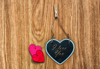 Corazón de madera, día de San Valentín