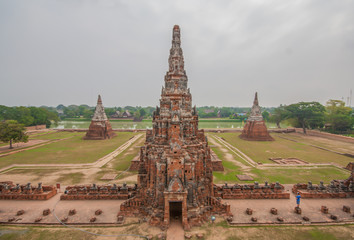 Fototapeta na wymiar Ayutthaya,Thailand - 50 km North of Bangkok, a Unesco World Heritage. Here in particular one of the numerous temples and shrines of the historical park