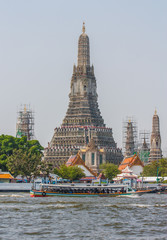 Bangkok, Thailand - one of the main landmarks of Bangkok, the Wat Arun is a wonderful Buddhist temple located on west bank of the Chao Phraya River