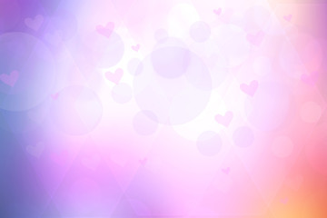 Abstract festive blur bright pink pastel background with pink hearts love bokeh for valentine or wedding card. Space for design. Card concept.
