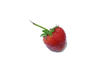 A fresh strawberry fruit on white isolated background 