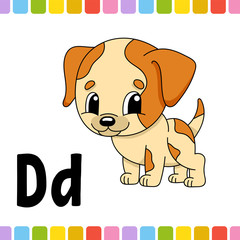 Animal alphabet. Zoo ABC. Cartoon cute animals isolated on white background. For kids education. Learning letters. Vector illustration.