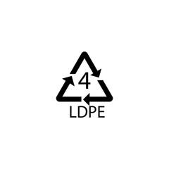 LDPE mark. Low density polyethylene sign