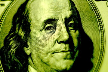 Benjamin Franklin Close Up contrast image     