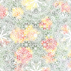 color pattern mandala floral elements. Decoration boho flower elements.