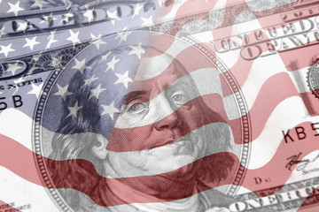 America finance cash and flag