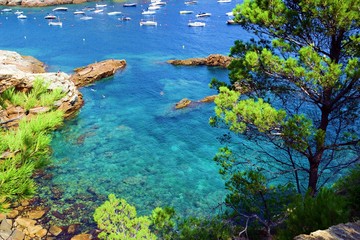 paesaggio marino di Cala d'Aiguafreda sulla Costa Brava in Begur provincia di Girona, Catalogna Spagna