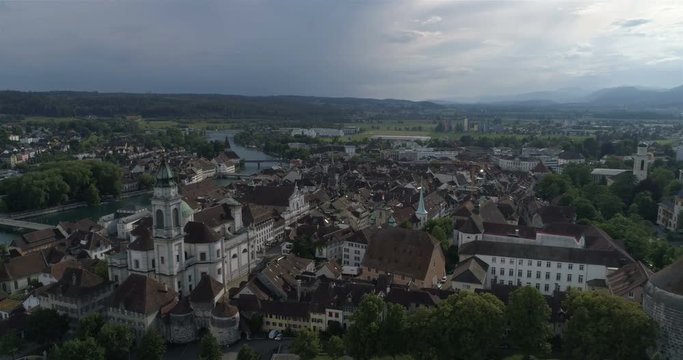 Solothurn center - Aerial 4K