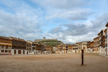 Fototapeta premium Peñafiel castle and medieval bullfighting ring , Valladolid