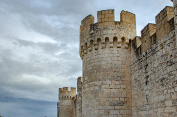 Fototapeta na wymiar view of Peñafiel castle in Valladolid, Spain