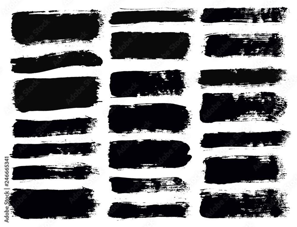 Aufkleber brush strokes set vector painted isolated objects