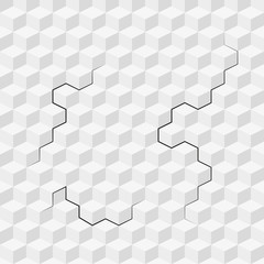 Seamless pattern with isometric cubes. Vector