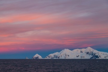 Naklejka na ściany i meble Sunrise over Antarctica