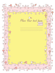 frame with doodle birds