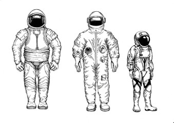 Astonaut. Character for t-shirt design, tattoo.