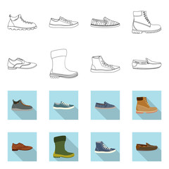 Vector illustration of shoe and footwear logo. Collection of shoe and foot vector icon for stock.