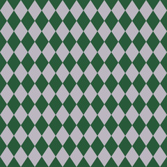 Green and Silver Seamless Pattern - Diamond argyle repeating pattern design
