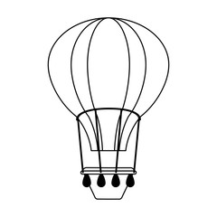Hot air balloon in black and white