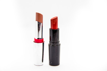different lip lipstick for professional makeup on white background