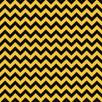 Yellow and Black Seamless Pattern - Chevron zig zag repeating pattern design