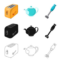 Vector illustration of kitchen and cook logo. Collection of kitchen and appliance stock vector illustration.