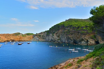 Fototapeta na wymiar paesaggio marino della bellissima baia di Cala Sa Tuna sulla Costa Brava nel comune di Begur, Girona Spagna
