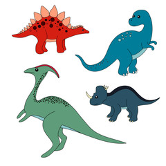 cute cartoon dinosaurs. children's illustration