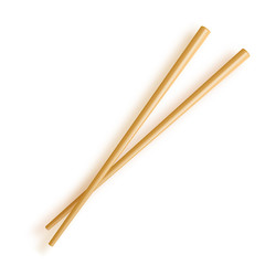 Chopsticks. Wooden chopsticks isolated on white background.